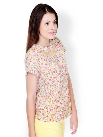 Pera Doce Women Yellow Printed Top