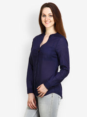 Pique Republic Women Navy Blue Shirt