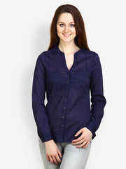 Pique Republic Women Navy Blue Shirt