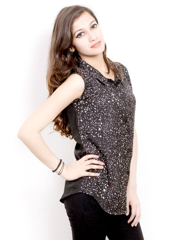 Pique Republic Women Black Printed Top