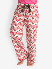 Pretty Secrets Women White &amp; Red Printed Lounge Pants