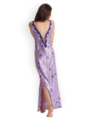 Pretty Secrets Purple Printed Maxi Nightdress