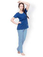 Private Lives Women Blue Lounge Set