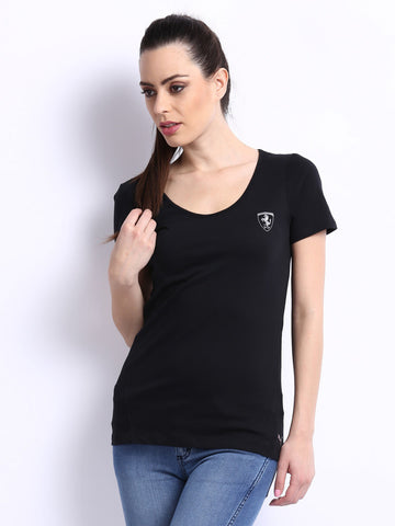 Puma Women Black Ferrari Shield T-shirt