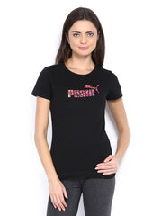 Puma Women Black Printed T-shirt