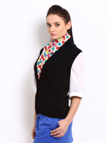 Puma Women Black Sleeveless Cardigan