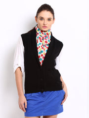 Puma Women Black Sleeveless Cardigan