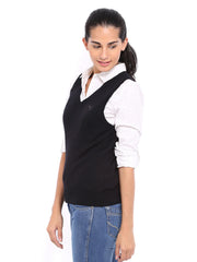 Puma Women Black Sleeveless Sweater
