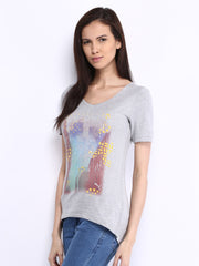Puma Women Grey Printed T-shirt