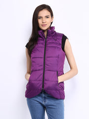 Puma Women Purple Padded Sleeveless Jacket