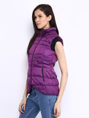 Puma Women Purple Padded Sleeveless Jacket