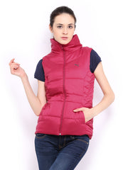 Puma Women Magenta Padded Sleeveless Jacket