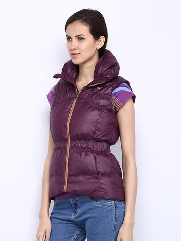 Puma Women Purple Padded Down Sleeveless Jacket
