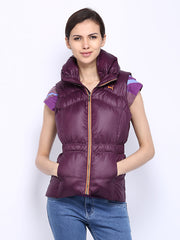Puma Women Purple Padded Down Sleeveless Jacket