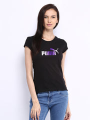 Puma Women Black Printed T-shirt