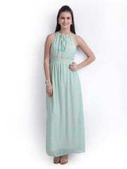 RIDRESS Blue &amp; Beige Striped Maxi Dress