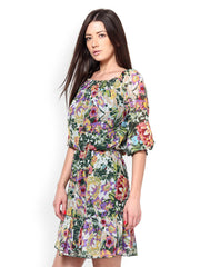RIDRESS Multicoloured Printed Blouson Dress