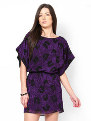 Ridress Purple &amp; Black Printed Kaftan Dress