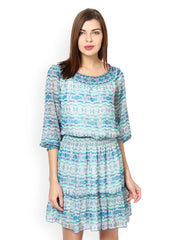RIDRESS Multicoloured Printed Blouson Dress