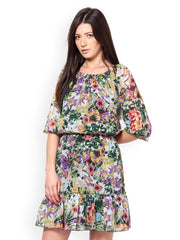 RIDRESS Multicoloured Printed Blouson Dress