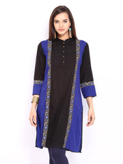 Rain &amp; Rainbow Blue &amp; Black Kurta