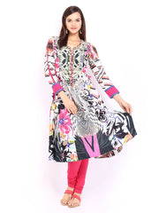 Rain &amp; Rainbow Multicoloured Printed Anarkali Kurta