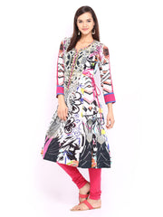 Rain &amp; Rainbow Multicoloured Printed Anarkali Kurta