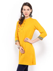 Global Desi Mustard Yellow Kurta