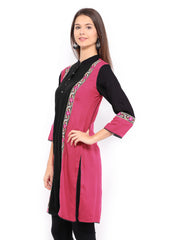 Rain &amp; Rainbow Pink &amp; Black Kurta