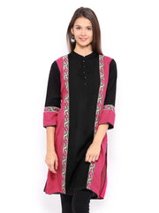 Rain &amp; Rainbow Pink &amp; Black Kurta
