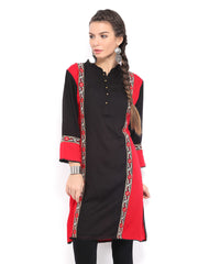 Rain &amp; Rainbow Red &amp; Black Kurta