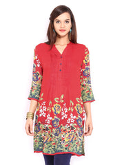 Rain &amp; Rainbow Red Printed Kurta