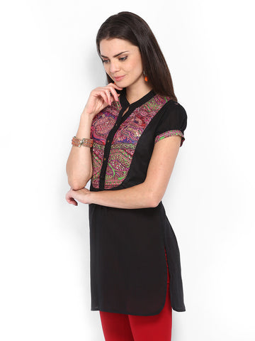 Rain &amp; Rainbow Women Black Kurta