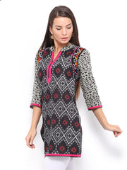 Rain &amp; Rainbow Women Black Printed Kurta