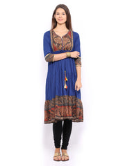 Rain &amp; Rainbow Women Blue Anarkali Kurta