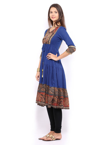 Rain &amp; Rainbow Women Blue Anarkali Kurta