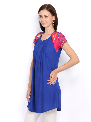 Rain &amp; Rainbow Women Blue Kurta