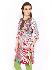 Rain &amp; Rainbow Women Maroon Printed Kurta