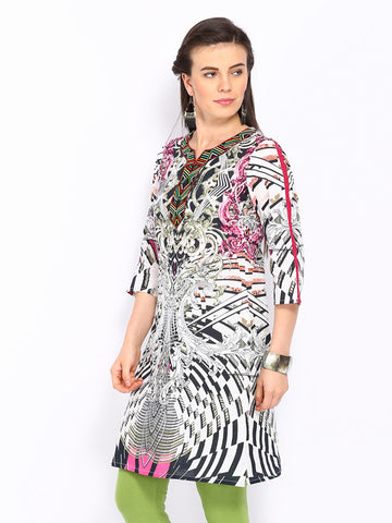 Rain &amp; Rainbow Women Green Printed Kurta