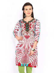 Rain &amp; Rainbow Women Maroon Printed Kurta