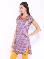 Rain &amp; Rainbow Women Purple Printed Kurta