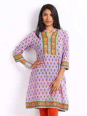 Rain &amp; Rainbow Women Purple Printed Kurta
