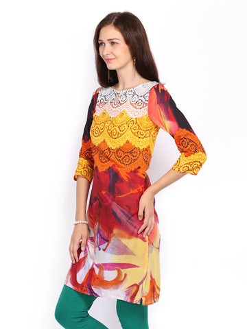 Rain &amp; Rainbow Women Multicoloured Printed Kurta