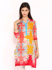 Rain &amp; Rainbow Women Multi-Coloured Printed Kurta