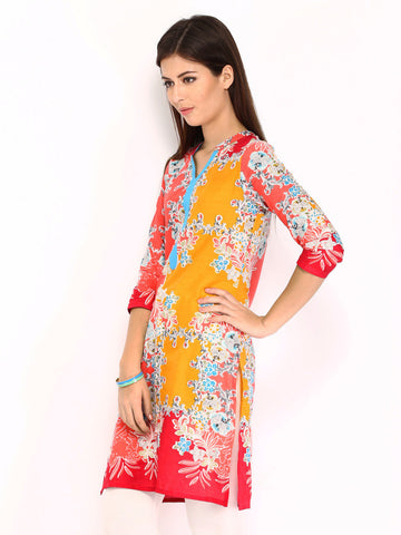 Rain &amp; Rainbow Women Multi-Coloured Printed Kurta