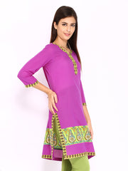 Rain &amp; Rainbow Women Magenta Printed Kurta