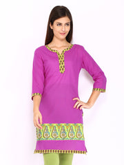 Rain &amp; Rainbow Women Magenta Printed Kurta