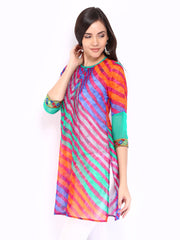 Rain &amp; Rainbow Women Multi-Coloured Striped Kurta