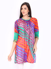 Rain &amp; Rainbow Women Multi-Coloured Striped Kurta
