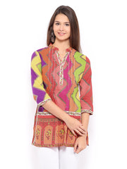 Rain &amp; Rainbow Women Multicoloured Printed Kurti